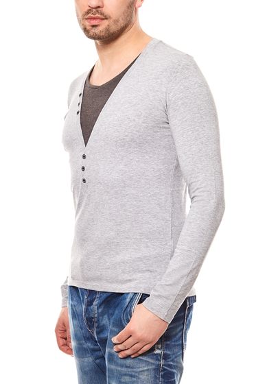 CARISMA Sweat Herren Sweatshirt Grau Slim Fit V Neck CARISMA Sweat Herren Sweatshirt Grau Slim Fit V Neck