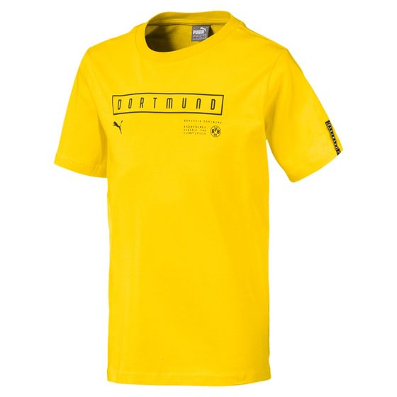 PUMA BVB Fan Jr Kinder T Shirt Cyber Gelb PUMA BVB Fan Jr Kinder T Shirt Cyber Gelb